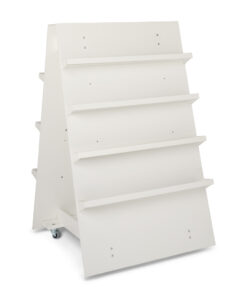 Segðu „A“ uppstilling á hjólum hvít