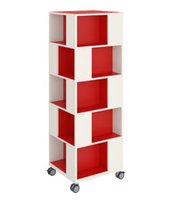 Labyrinth uppstillingaturn á hjólum - rauður og hvítur (3 stærðir)