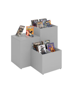 María bókakassi/uppstilling ljósgrá (3 stærðir)